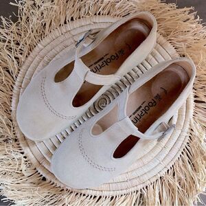 BIRKENSTOCK Footprints Casablanca Suede Mary Janes Beige Size 37